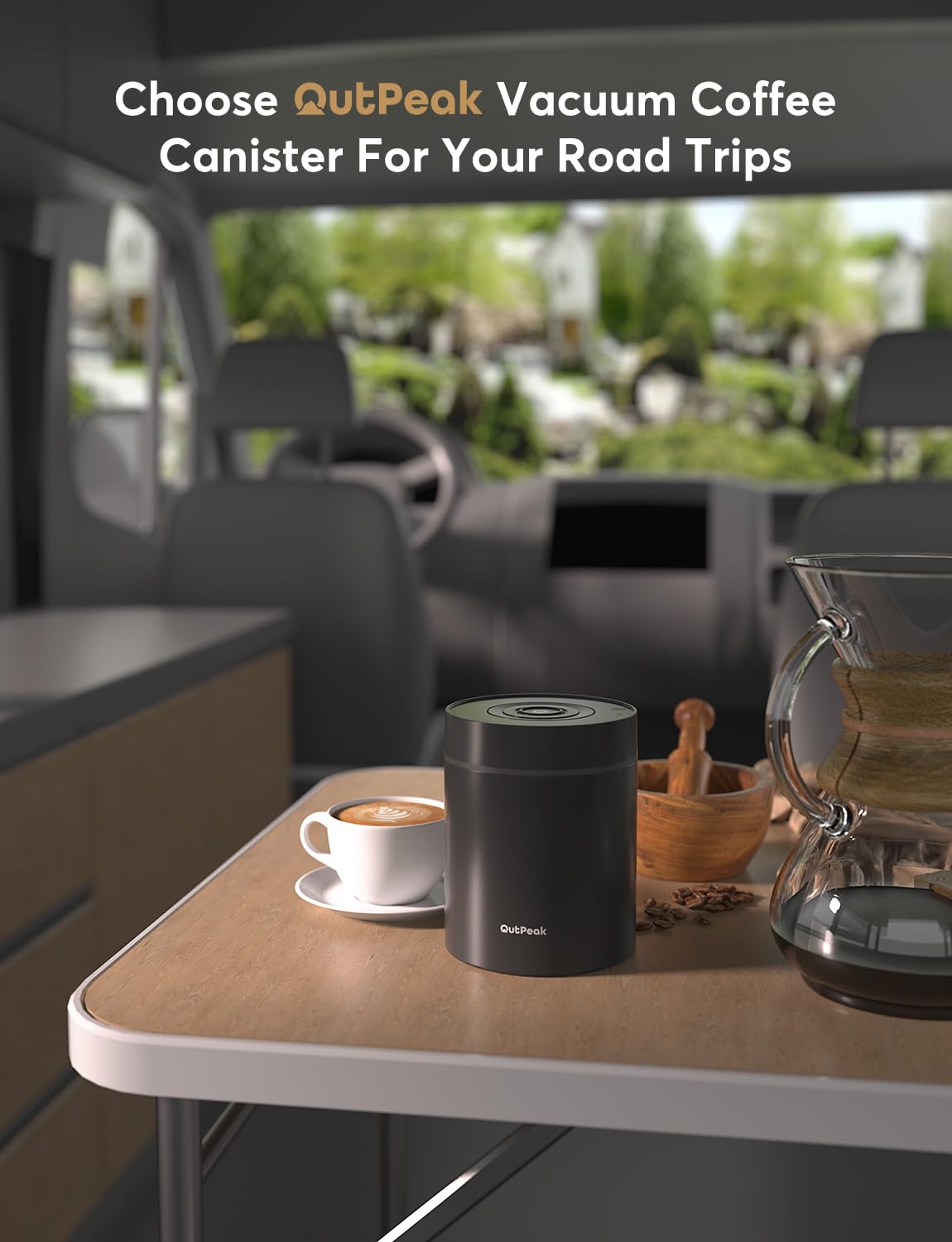 OUTPEAK Auto Coffee Canister: 1.5L for 17.6oz, 1.35L for 14oz, 0.5L for 4.6oz Coffee Beans (Set of 3)