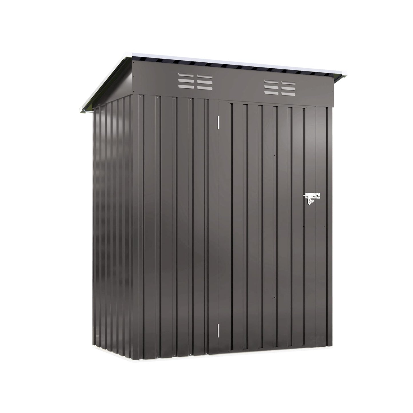 YOPTO 5X3 FT Sheds & Outdoor Storage,Metal Waterproof Tool Sheds with Pitched Roof and Lockable Door,Backyard House Buildings w/Vents,for Garden Sundries Sundries Bike,Gray