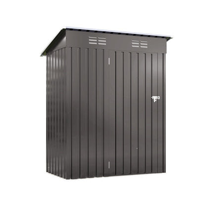 YOPTO 5X3 FT Sheds & Outdoor Storage,Metal Waterproof Tool Sheds with Pitched Roof and Lockable Door,Backyard House Buildings w/Vents,for Garden Sundries Sundries Bike,Gray
