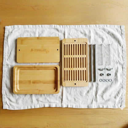 Bamboo Tofu Press by Ryevalley – Vegan Bamboo Tofu Press for Fast Water Removal from Silken, Soft & Organic Extra Firm Tofu. Eco-Friendly, BPA-Free, Durable.Perfect for High Protein Marinated Tofu