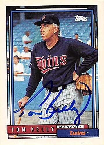 Sports Memorabilia Autograph Warehouse 245709 Tom Kelly Autographed Baseball Card - Minnesota Twins 1992 Topps - No. 459