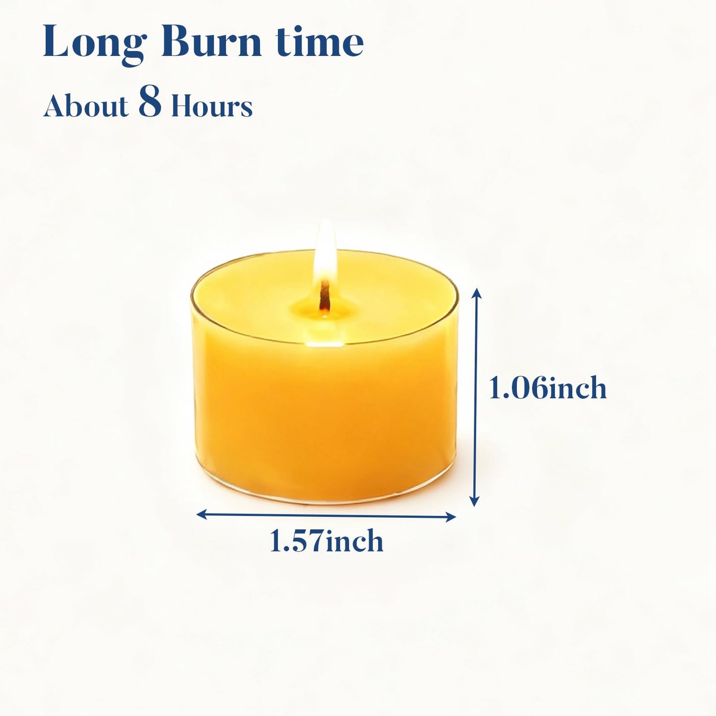 Crenovo Tea Lights Beeswax 12 Pack, 8-Hour 100% Pure Bees Wax Tealight Candles, Smokeless Unscented Votive Cup Candles for Home Spa Meditation Relaxation
