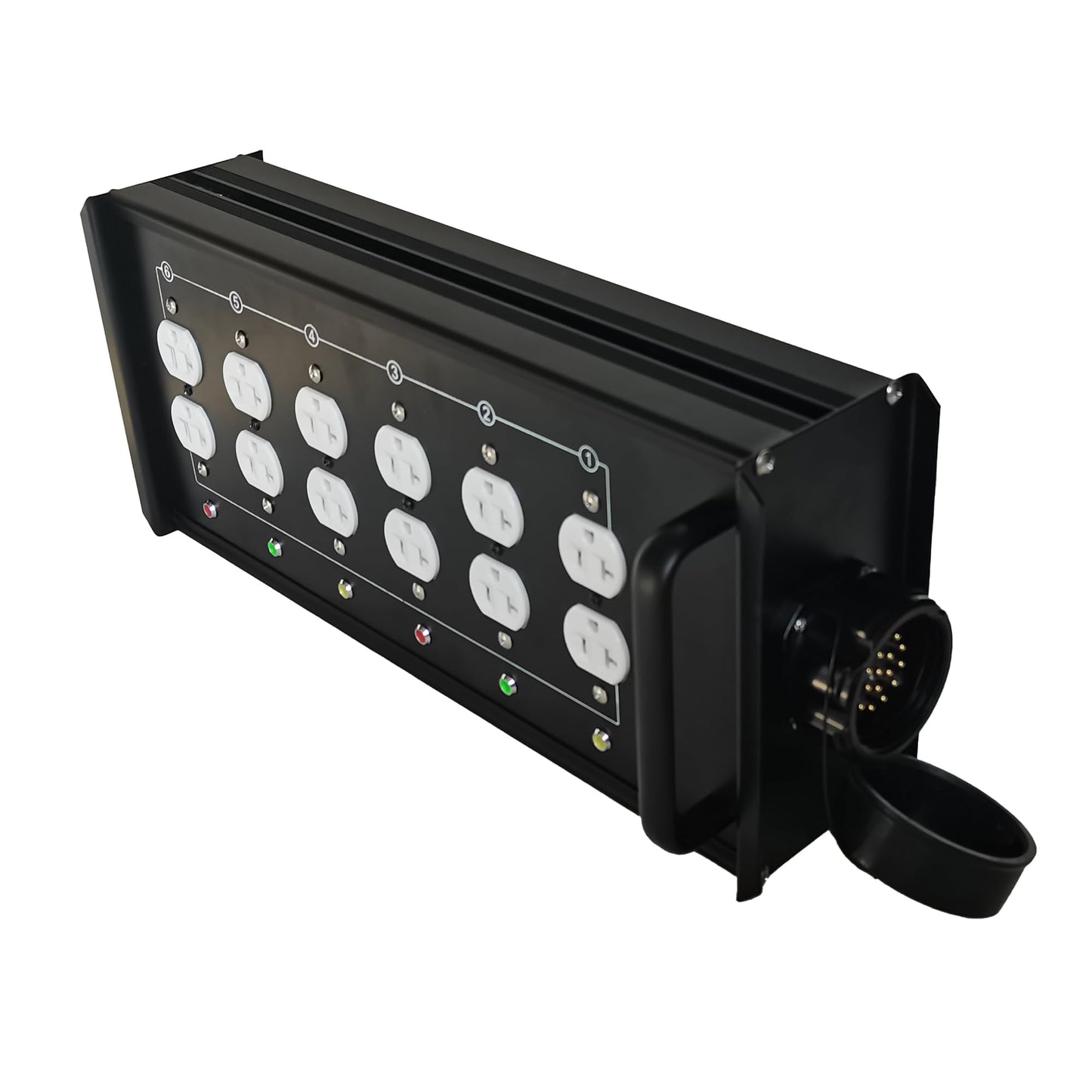 JUNMAN 6 Channel 19pin Socapex to 12 Edison Power Distro Distributor Box for Stage DJ Lighting Party Event Show