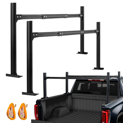 LMYYGOO Universal Adjustable Truck Ladder Rack Fits 62-80 Inch Pickup Beds (F-150, Silverado, RAM, Toyota Tundra) & Open/Enclosed Trailers, 800 LB Heavy Duty Rack for Ladders, Pipes, Kayak