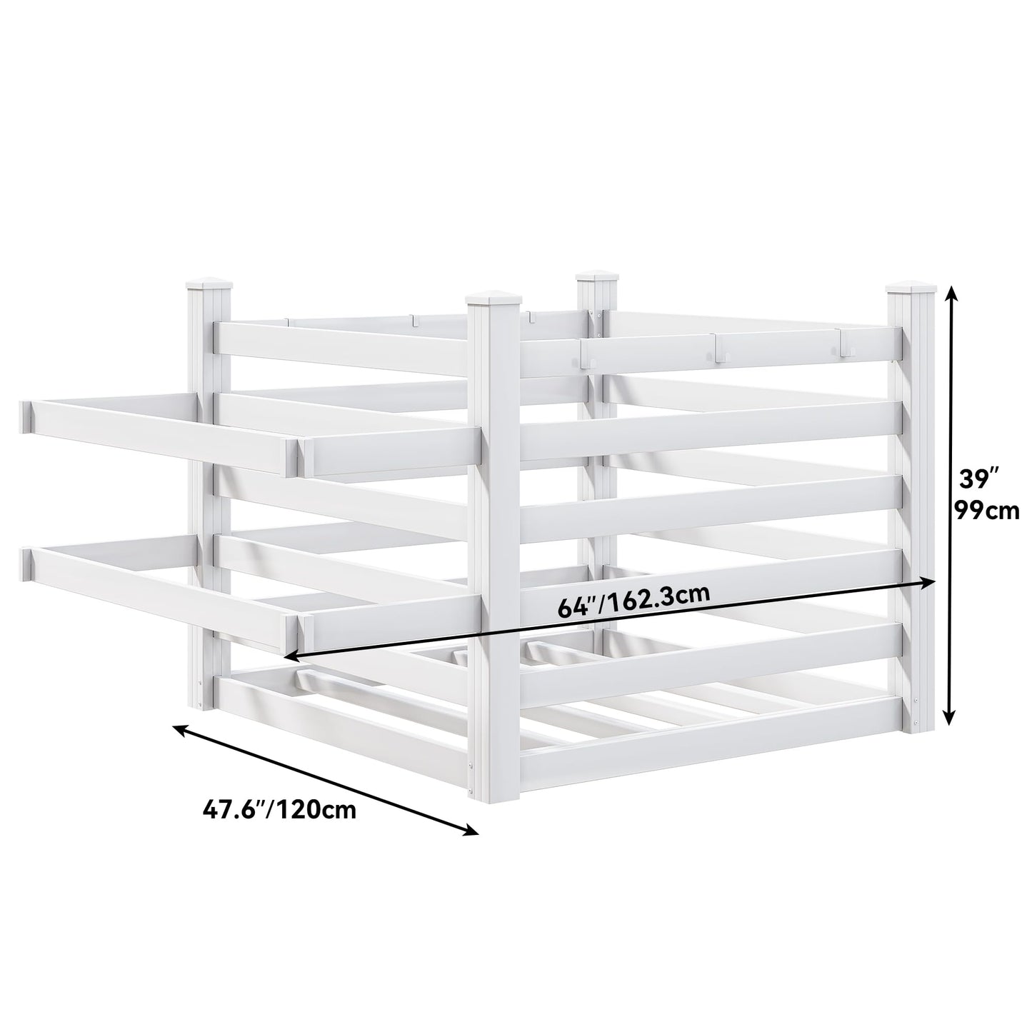 YITAHOME 64" W x 47" L x 39" H Poolside Deckbox Storage Organizer with 6 Movable Hooks, Outdoor Waterproof Pool Storage Bins