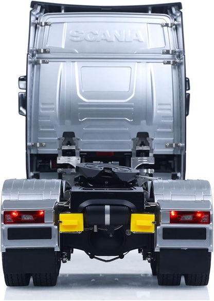 KABOLITE 1/14 6x6 770S 100 RC Tractor Truck Lorry Car 2Speed Gearbox Differential Lock RTR Model for Adult(Silver) Fit with Semi Trailer Flatbed 1502 TH16848 1/14 2Axle Trailer TH01024