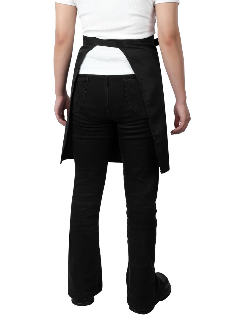 Twistover 5 Pack Half Bistro Aprons with 2 Pockets Unisex Black Server Apron with Extra Long Front Waist Ties for Men Women