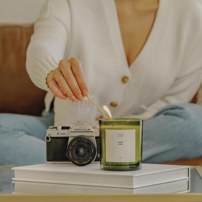 Craft & Kin Green Scented Candles | 12oz Premium Nordic Cedar Scented Candles for Men | Made with Natural Soy | Candle Gifts for Men and Women | Nature Collection