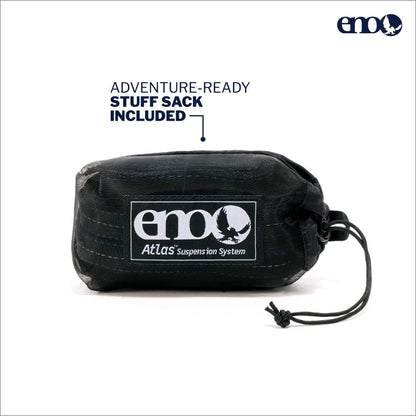 ENO Bundle, Includes The SingleNest Hammock & Atlas Suspension System, Lightweight, Durable Hammock with Straps for Camping, Hiking & Travel, Black/Charcoal