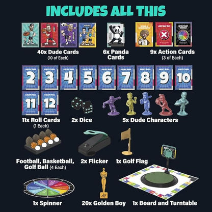 Dude Perfect Board Game 2-5 Player Challenging and Competitive Family Board Games Ideal Sports Board Games for Family Game Night Ages 4 and Above