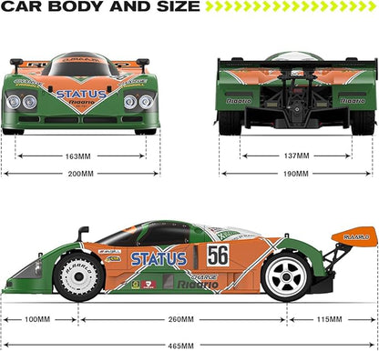 AMORIL RLAARLO 1:10 AK-787 Fast Brushless RC CarsTop Speed 120KM/H Large Remote Control Cars with 6 Lights for Adults4x4 On-Road Hobby Racing Vechile with Aluminum ShaftRubber TireGreen