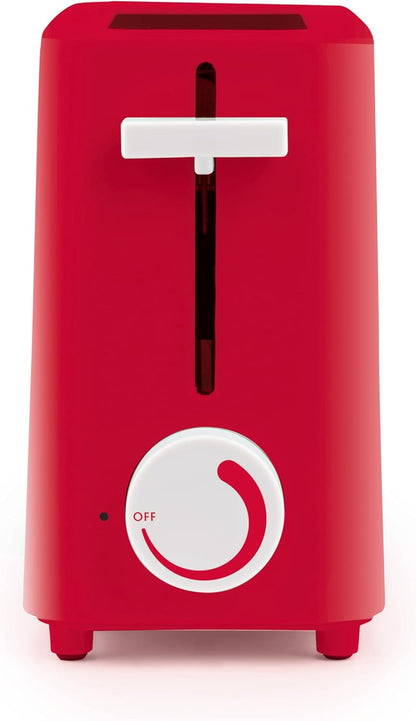 Nostalgia MyMini Single Slice Toaster - Compact Design with Adjustable Temperature & 1.25" Wide Slot | Red