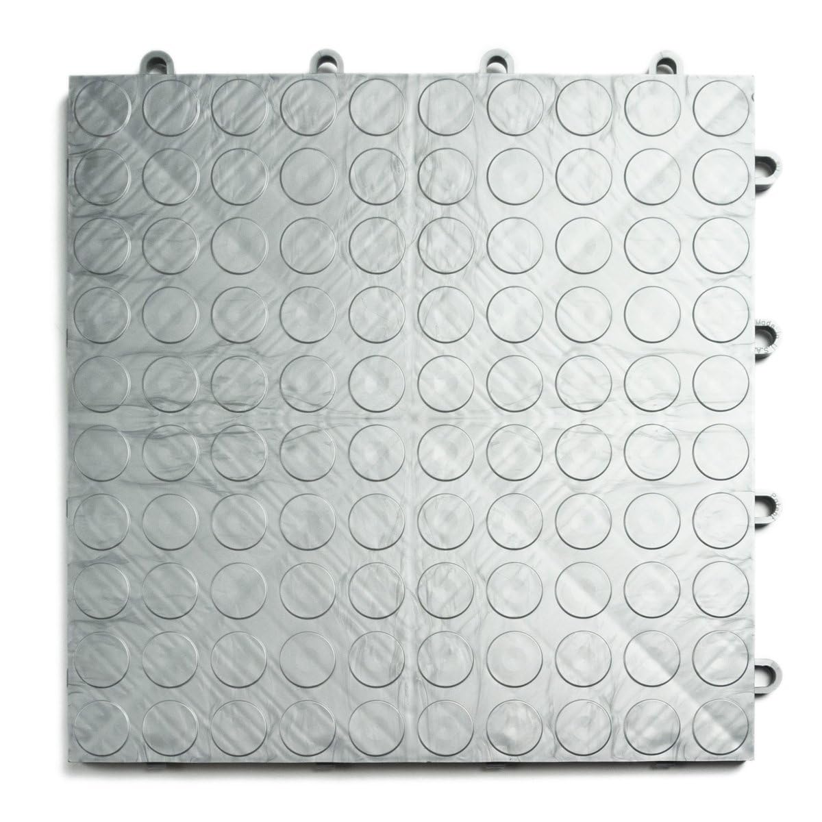 Big Floors GarageDeck Garage Floor Tiles, Interlocking Garage Flooring, Coin Pattern Non-Slip Heavy-Duty Copolymer Modular Tile (Alloy, 48 Pack of 12 x 12" Tiles, 48 Sq Ft)