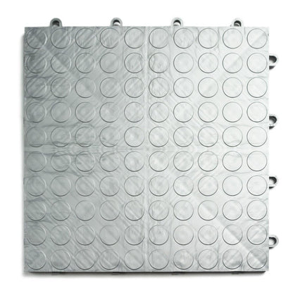 Big Floors GarageDeck Garage Floor Tiles, Interlocking Garage Flooring, Coin Pattern Non-Slip Heavy-Duty Copolymer Modular Tile (Alloy, 48 Pack of 12 x 12" Tiles, 48 Sq Ft)