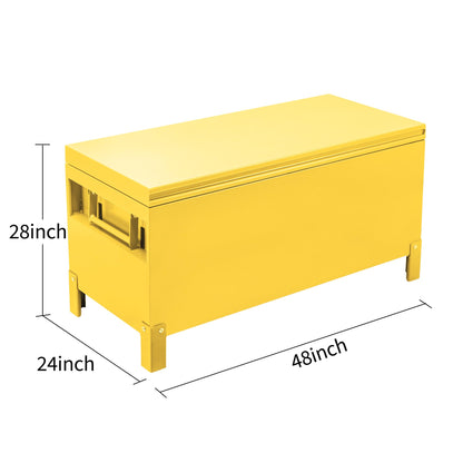 GAOMON Large Tool Box Truck Bed Toolboxes Steel Heavy Duty Waterproof Free Assemble Tool Organizer Chest Cabinet Toolbox with Side Handles for Pick Up Trucks RV Trailer (Yellow, 48'' x 24'' x 28'')