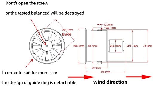 EDF 64mm 3500KV 4S RC Jet Airplane 11 Blades Ducted Fan with RC Brushless Motor with ESC 50A(2~4S) Balance Tested
