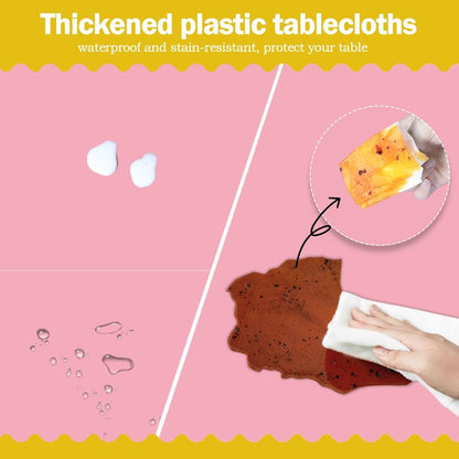 tujol Pink 6 Pack Plastic Table Cloth 54" x 108", Disposable Tablecloths Rectangle Table Cover, Plastic Tablecloths for Parties
