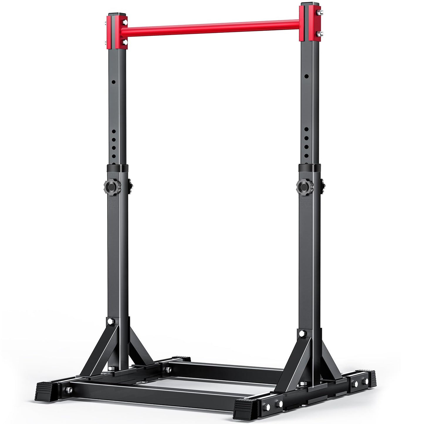 AFFLUENT Pull Up Bar Stand Free Standing Pull Up Bar Station 8 Adjustable Heights Power Tower for Home Gym Workout 330lbs Capacity Red
