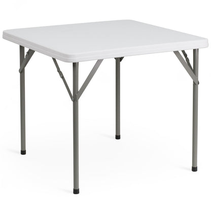 Flash Furniture Square Plastic Folding Event Tables, Set of 12, Granite White