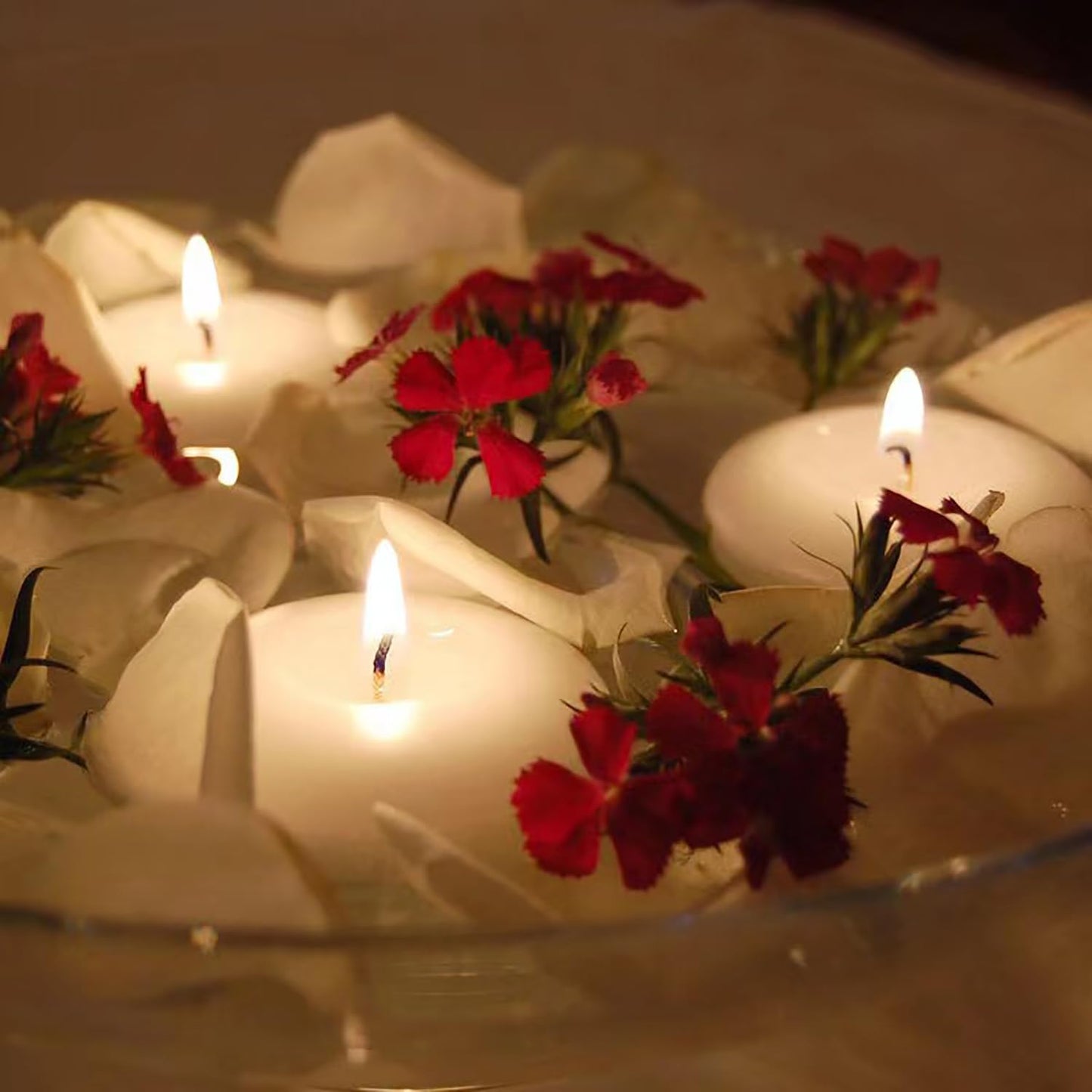 3 inch Floating Candles, 12/24/36/ Pack White/Gold/Red Floating Candle, Long Burning and Smokeless Candle for Wedding, Birthday, Pool, Holiday & Home Decoration Unscented (12PACK, White)