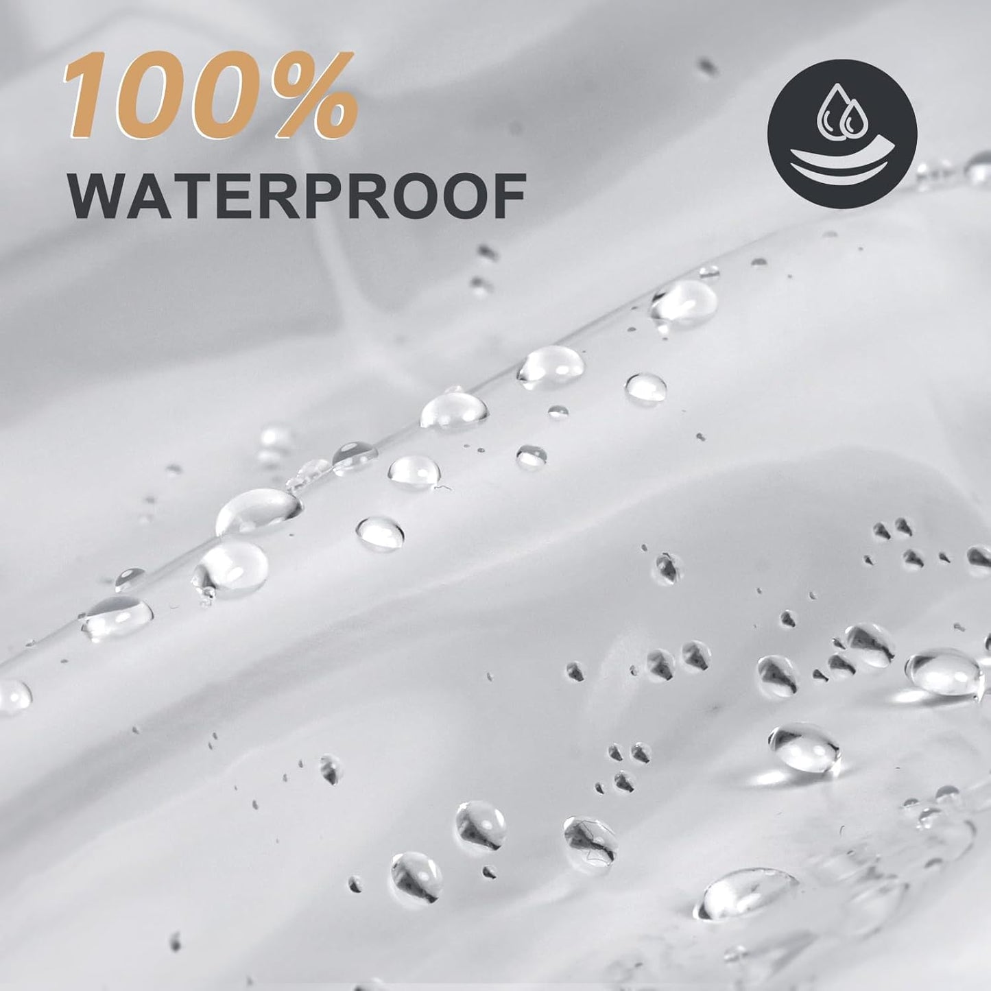 AmazerBath Heavy Duty Shower Curtain Liner - 12 Gauge Clear 72 x 72 Inches with 3 Weights & Grommets