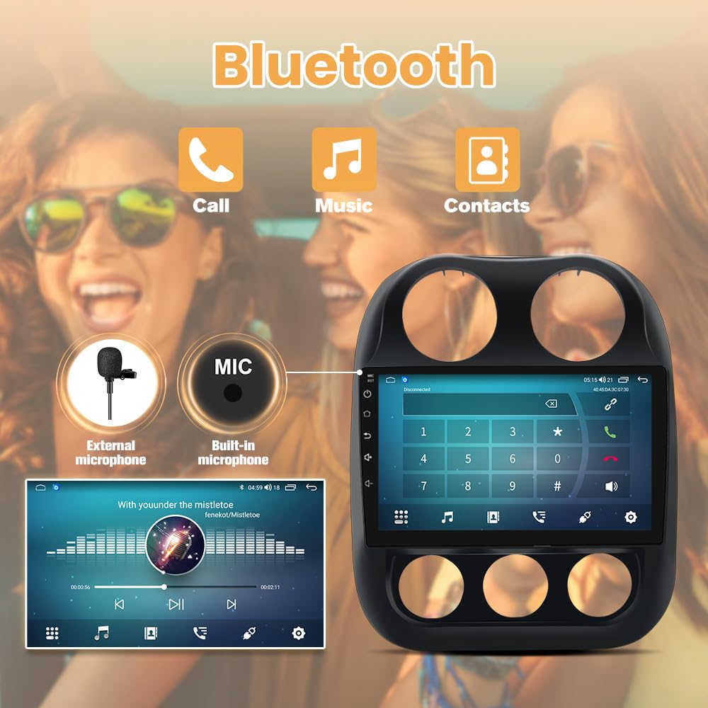 Mnasico Android Radio for Jeep Compass 2010-2016, Patriot 2009-2016