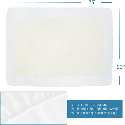 Skiennix RV Short Queen Mattress Protector - Waterproof, Ultra Soft & Breathable | Fits 75''x60'' Up to 14'' Depth