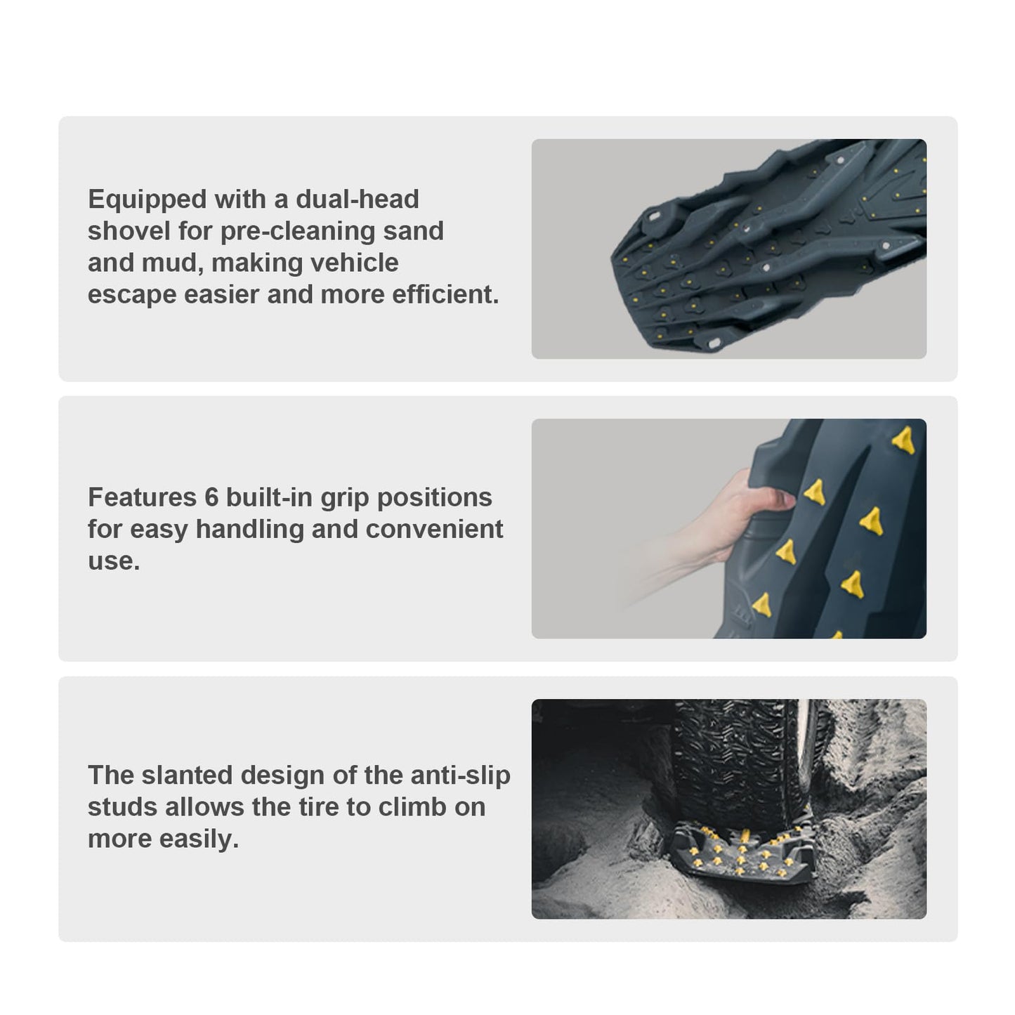 Heavy Duty Off-Road Traction & Recovery Boards | 10T Load | PA6 Nylon Mats | Dual Color Injection | 10 Mounting Holes | Mechanical Structure | Essential Recovery Gear | Sand Mud Snow