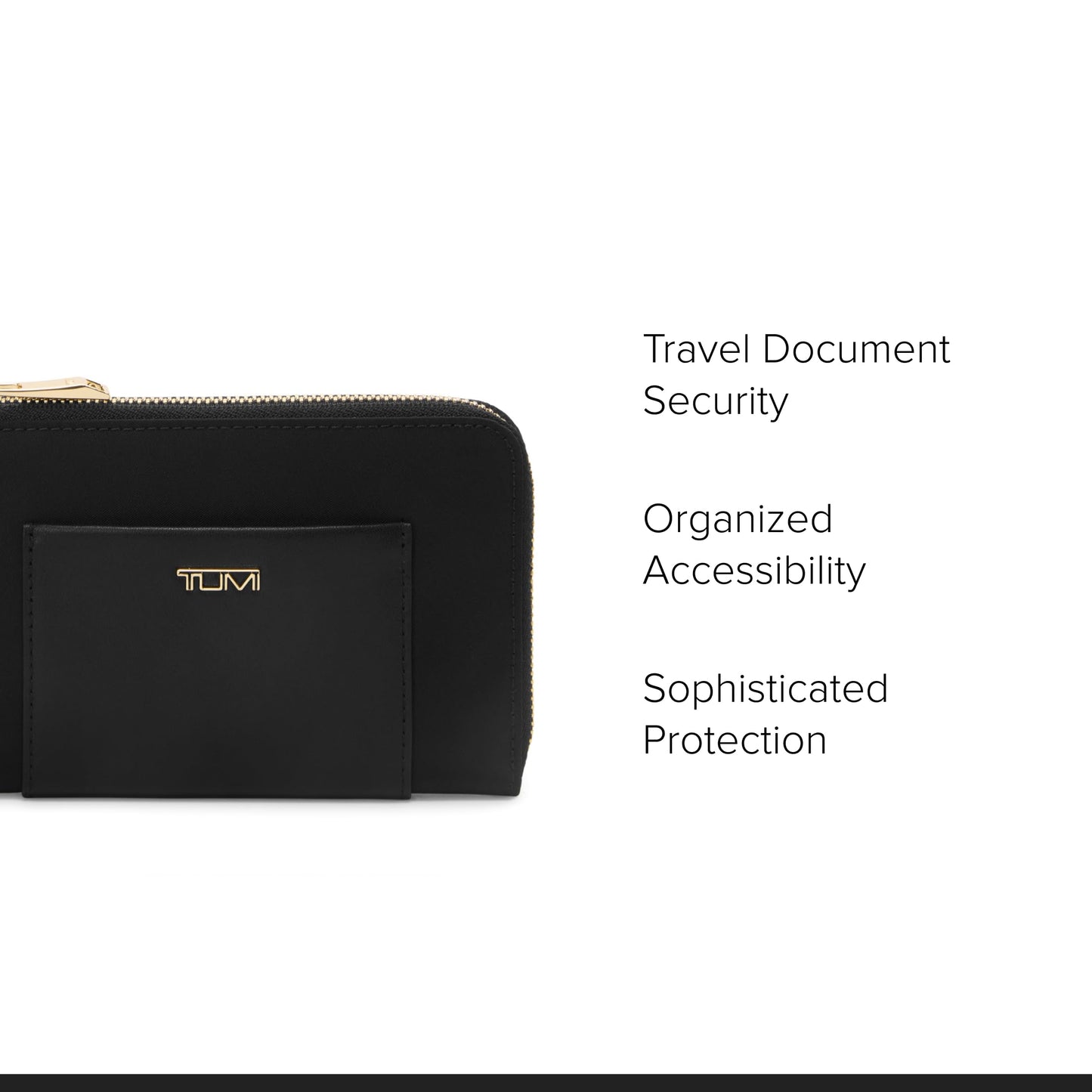 Tumi Unisex Passport Case Black/Gold One Size