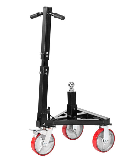 VEVOR Trailer Dolly, 3500lbs Tongue Weight Capacity, 18 inch and 22 inch Height Adjustable Trailer Dolly, with 2 inch Hitch Ball, Adjustable Handle Length, 8-inch Swivel Wheels, for Moving RV Trailer
