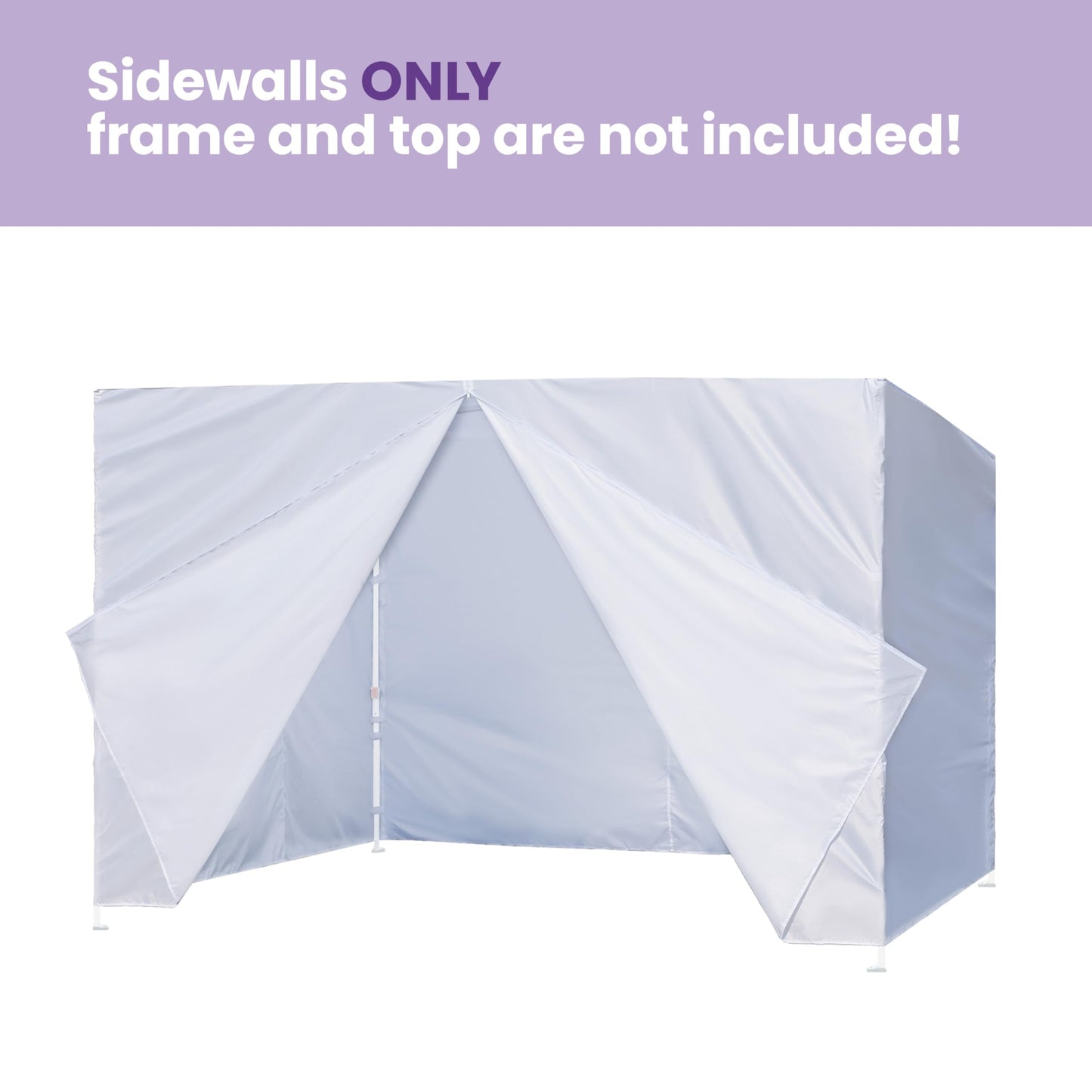 Tradesparker 10x20 Pop up Canopy Sidewall Kit Only, 3 Sidewalls & 1 Doorwall Removable Zipper End Fit for Commercial Instant Tent Canopies,NOT Excluding Top and Frame,Black