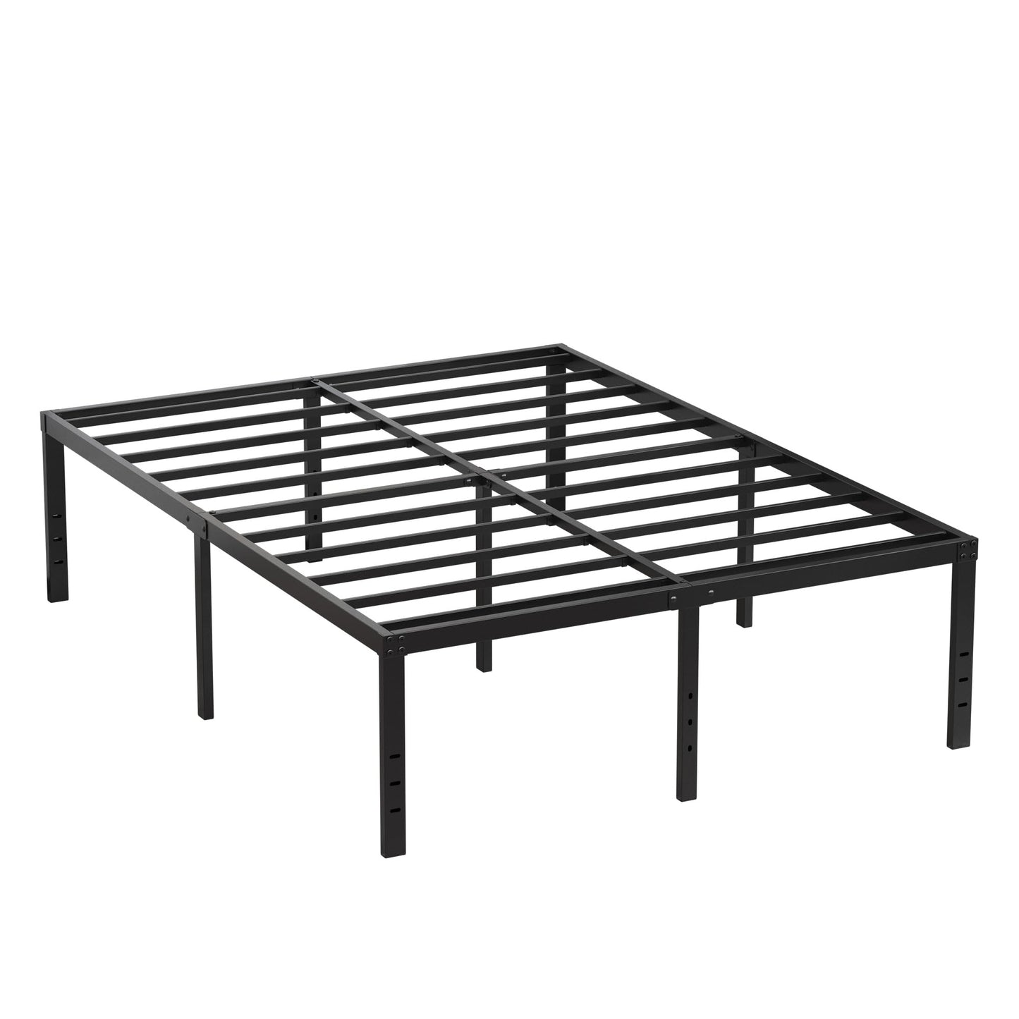 EMODA 20 Inch Queen Bed Frame No Box Spring Needed Heavy Duty Metal Tall Platform Bed Frame Queen Size with Large Storage Space, Easy Assembly, Black