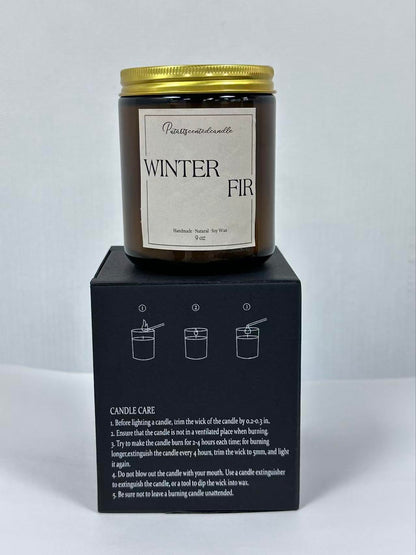 Putart Fir Scented Candles for Home, Natural Soy Wax Aromatherapy Non Toxic Winter Fir Candle Gifts for Women Men, Home Fragrance Decoration Glass Jar Candle for Meditation and Relaxation (9oz)