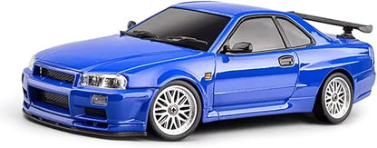 ARRIS LD1899 1/18 RC Drift Car GTR R34 2.4GHz RWD with Gyroscope on-Road Alloy Body Shell Racing Cars Radio Control Blue