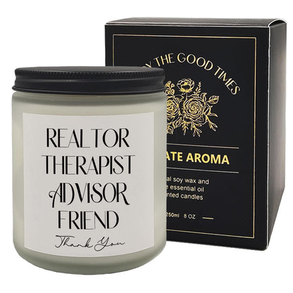 Ayxvt Realtor Gifts Scented Candles - Thank You Candle, Thank You Gift for Realtor Lavender Candle 8oz, for Women, Closing Gifts for Realtor, for Real Estate Agents