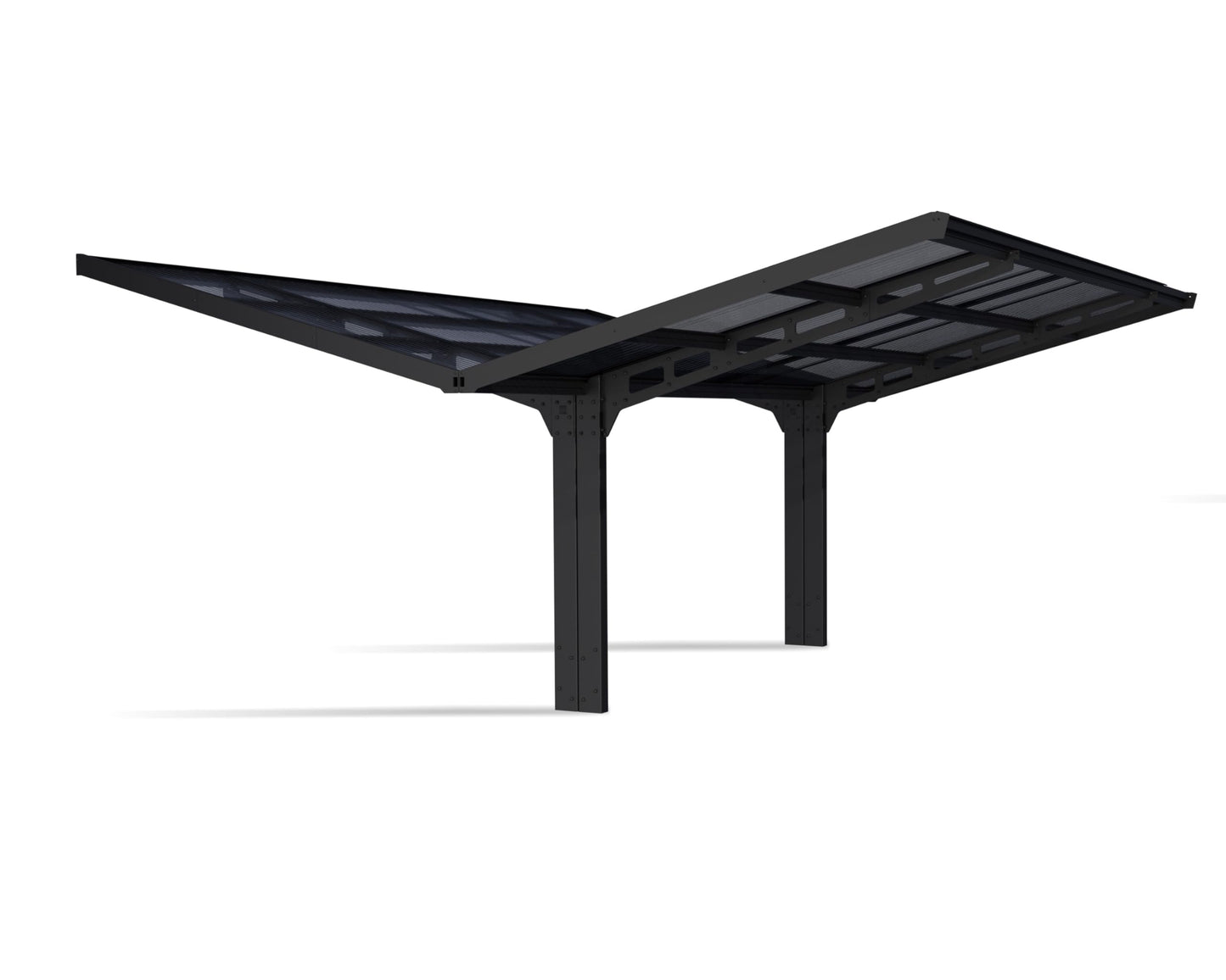 Palram - Canopia Sydney 19 Ft. x 19 Ft. Carport, Black & Gray