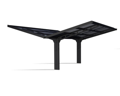 Palram - Canopia Sydney 19 Ft. x 19 Ft. Carport, Black & Gray
