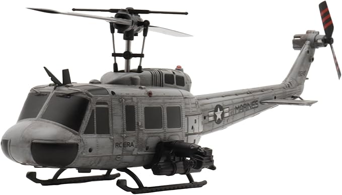 RC ERA C032 RC Helicopter 1/48 Scale 2.4G 6CH UH-1 Huey Flybarless RC Helicopter 6-Axis Gyroscope Stabilization with Altitude Hold &amp 3D Inverted Flight for Adults Enthusiasts(1 Battery)