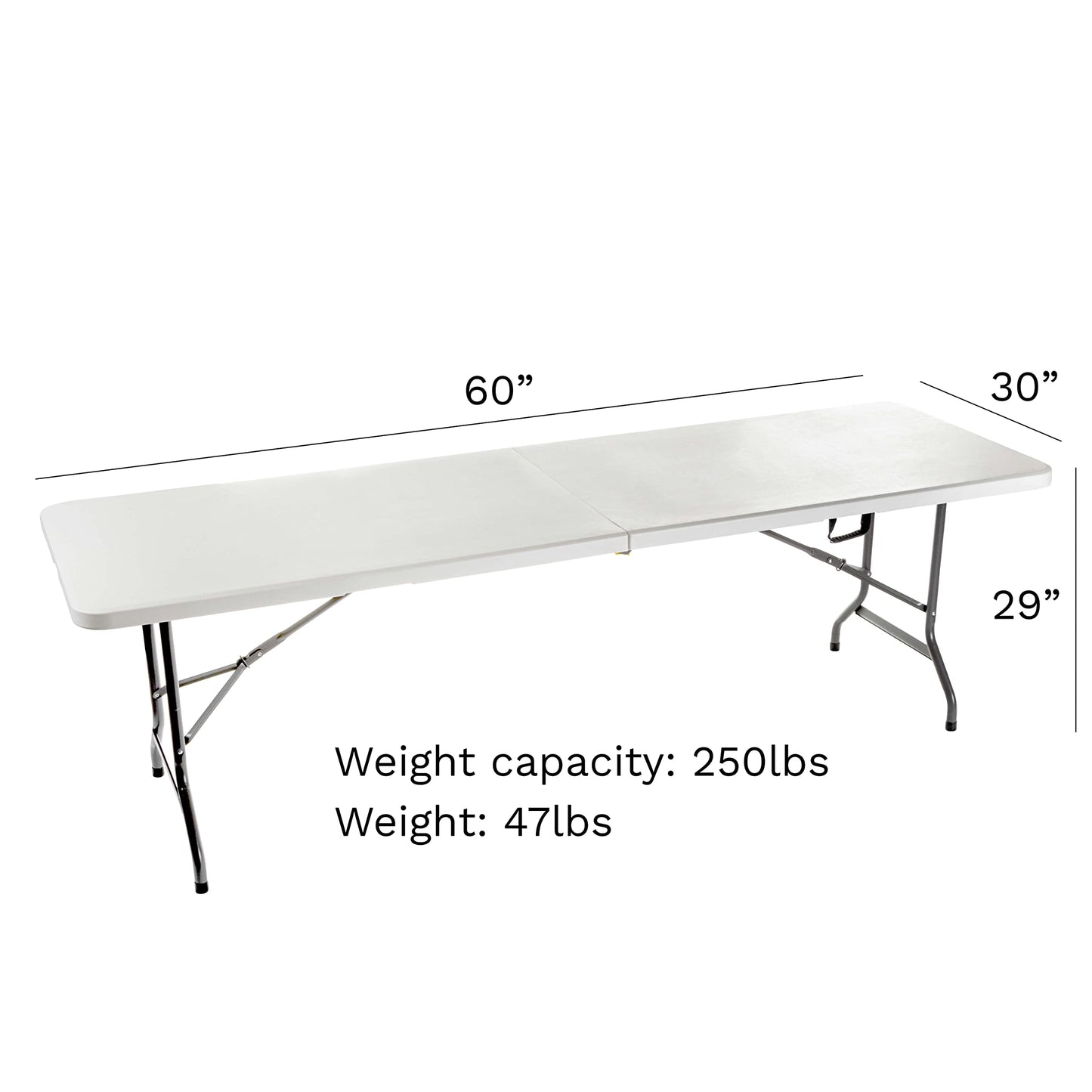 Iceberg IndestrucTable Too Center-Folding Table, 1200 Series, 30" W x 96" L x 29" H, Platinum, 1 Count