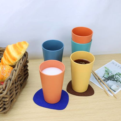Homienly Reusable Plastic Cups - Wheat Straw Unbreakable Drinking Glasses & Water Glasses | Multi-Color Stackable Plastic Cups, Dishwasher Safe | Glassware & Cup Sets for Kitchen (20 oz 8-Pack)