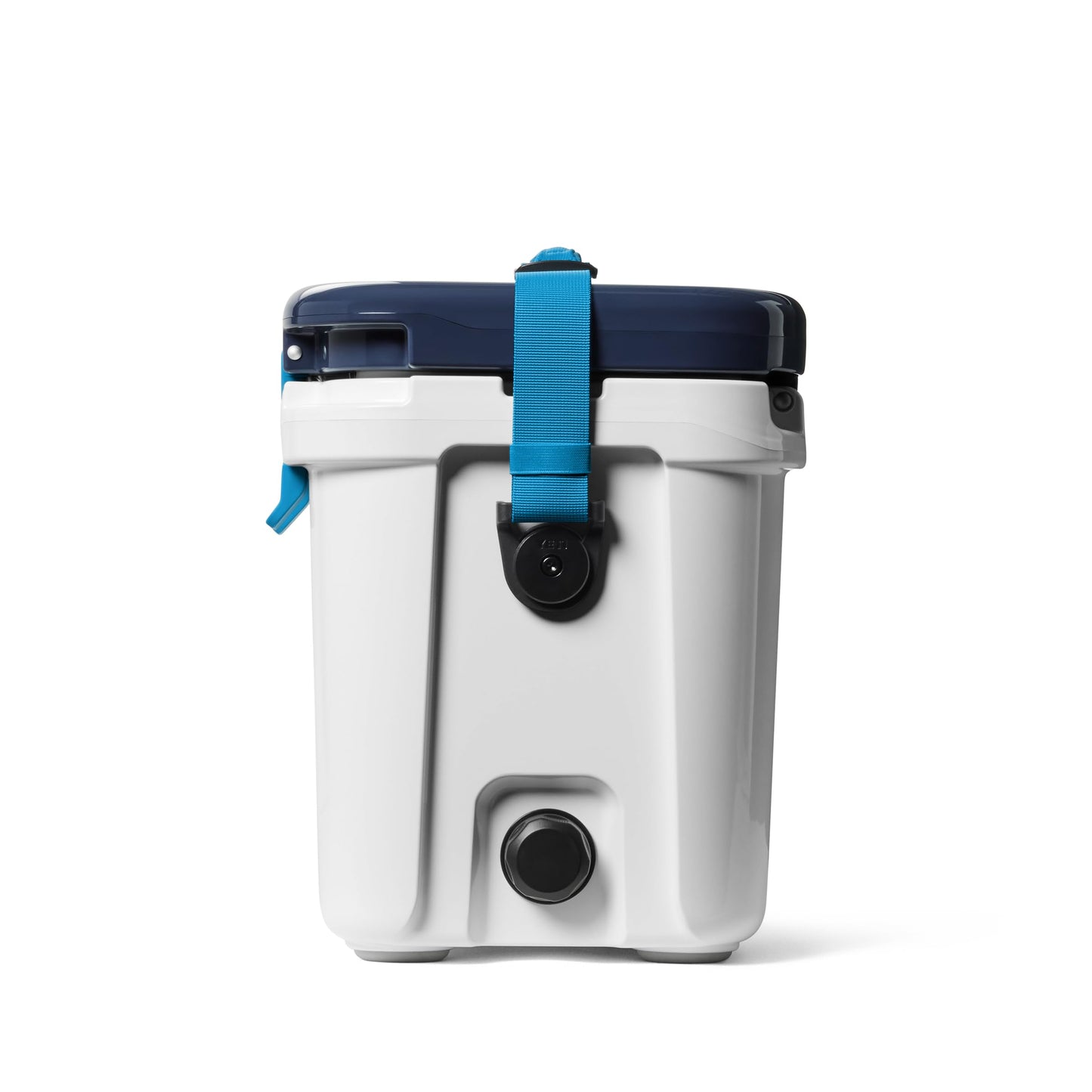 YETI Roadie 15 Hard Cooler with DoubleDuty Shoulder Strap, White/Blue