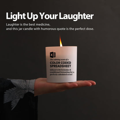 The Calming Scent of A Color-Coded Spreadsheet Candle Accountant Gifts Accounting Data Analyst CPA Scented Candle Home Office Jar Candle Soy Wax Candle (9.5 oz, Layered Scent)