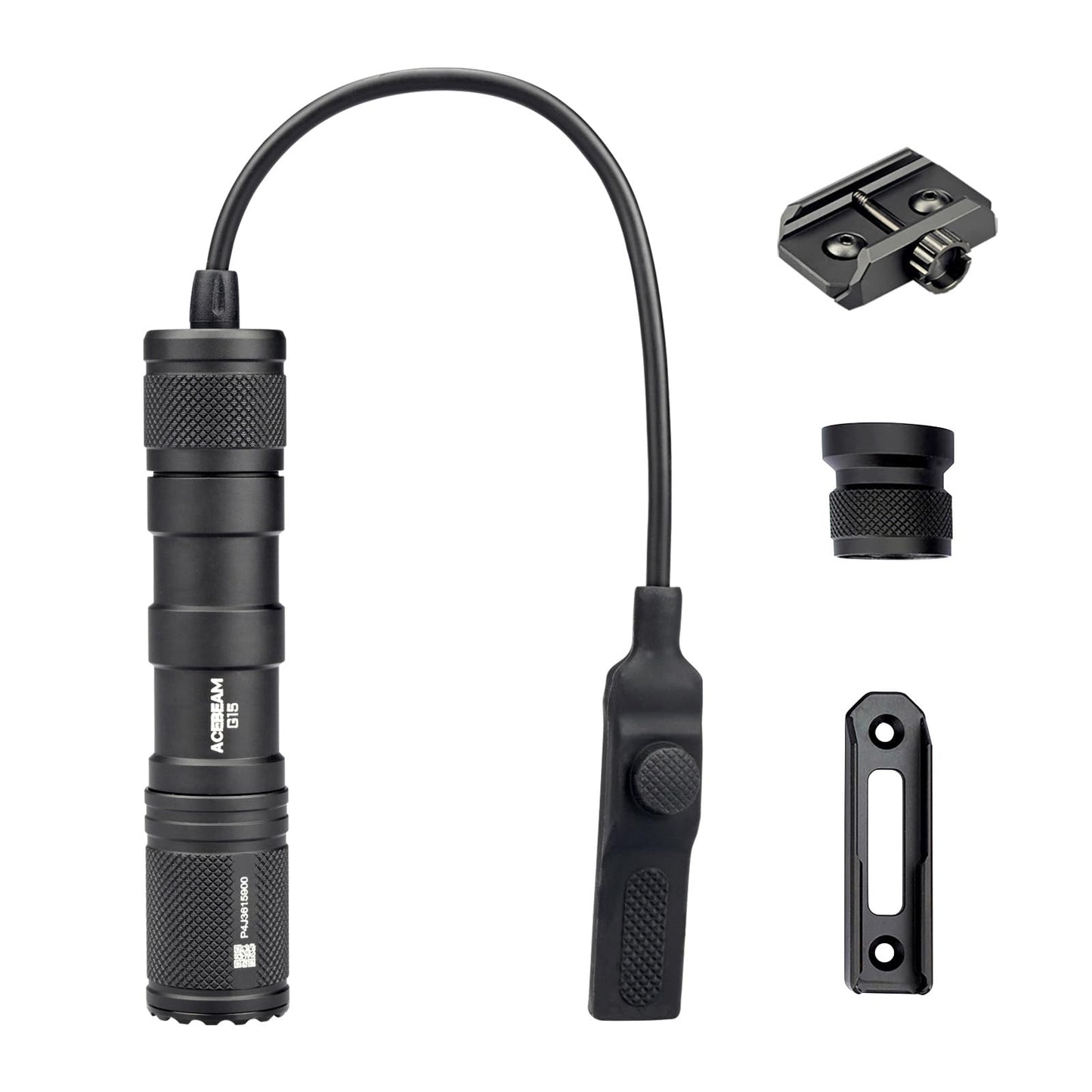 ACEBEAM G15 1800 High Lumens Rechargeable Picatinny Rail Mounted and Mlok Mounted(Not Included) Weapon Light, Head 1" Only, 426 Yards Beam Distance Tactical Flashlight with Remote Pressure Switch