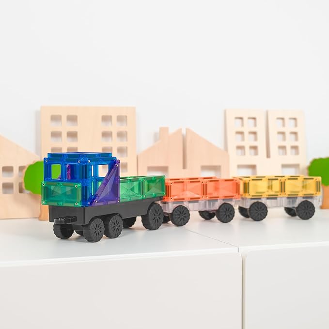 CONNETIX Magnetic Tiles Rainbow Transport Pack 50 Pieces