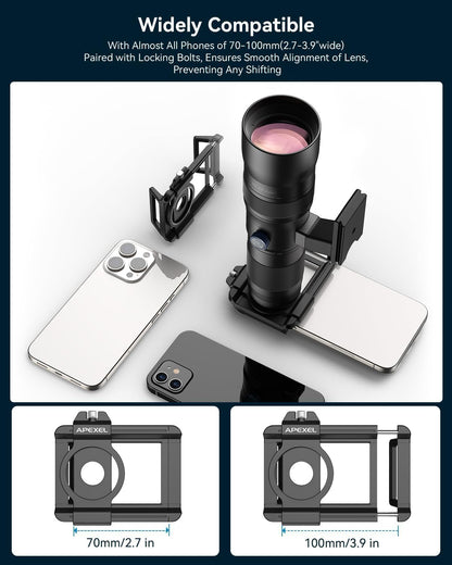 20-60X Zoom Telephoto Lens, Evil Eye High Power HD Telephoto Phone Lens with Tripod and Universal Phone Clip for iPhone 16/15/14/13 Series, Samsung, Android Phone and Most Smartphone