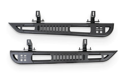 DV8 OE Plus Side Steps for 2018-2026 2-Door Jeep Wrangler JL | Gripped Top Plates to Prevent Slippage | Multi-Mount Design for Stability | Fully Bolt-On | Micro-Texture Black Powder Coat Finish