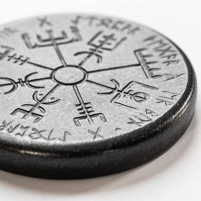Norse Dual Stave in Iron Vegvisir and Helm of Awe