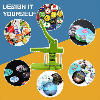 Onetuon Button Badge Maker Machine kit 37mm (1-1/2 inch) DIY Pin Button Maker Press Machine Badge Punch Press with Free 100pcs Button Parts&Pictures&Circle Cutter (1-1/2INCH (37MM))
