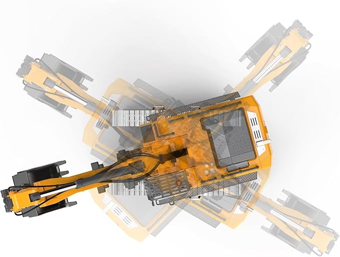 Pro-Grade Remote Control Excavator for Adult Metal Micro-Scale RC Construction Model with Leadscrew Digging System Dual Battery Includes Portable Carry Case