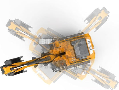 Pro-Grade Remote Control Excavator for Adult Metal Micro-Scale RC Construction Model with Leadscrew Digging System Dual Battery Includes Portable Carry Case